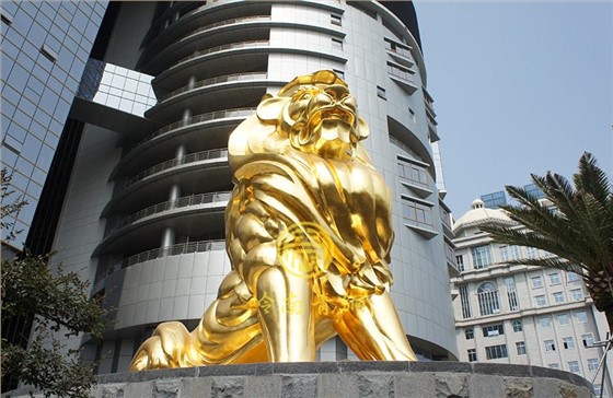 广西南宁国际金融中心金色铜狮子工程