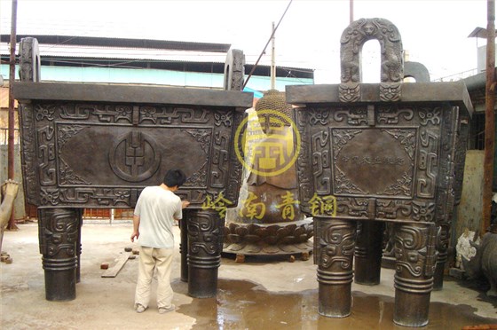 中国农业银行广东中山分行《司母戊鼎》青铜鼎雕塑工程 中国农业银行广东中山分行《司母戊鼎》青铜鼎雕塑工程