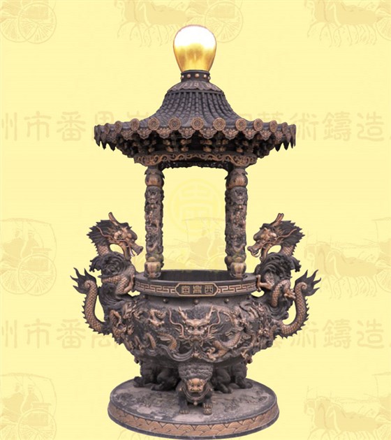 （精品）单层盖顶圆香炉B，口径0.98米，高2.5米