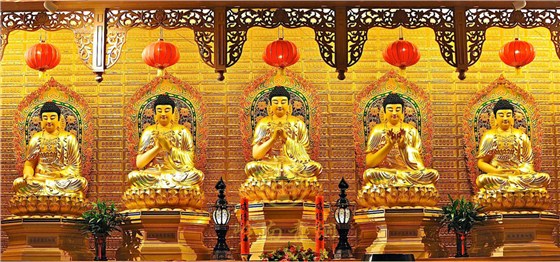 印度尼西亚3米贴金铜佛像雕塑群