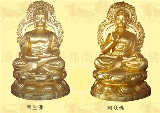印度尼西亚3米贴金铜佛像雕塑群