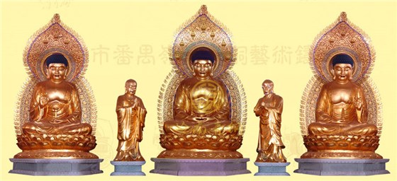 《三宝佛》铜佛像定制