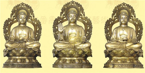 《三宝佛》铜佛像定制
