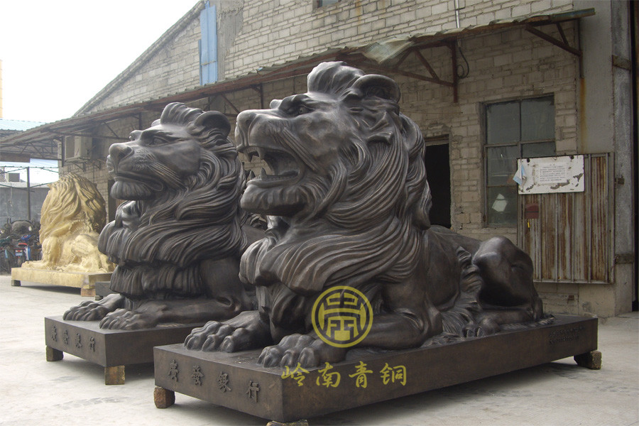 广东发展银行门口铜狮工程