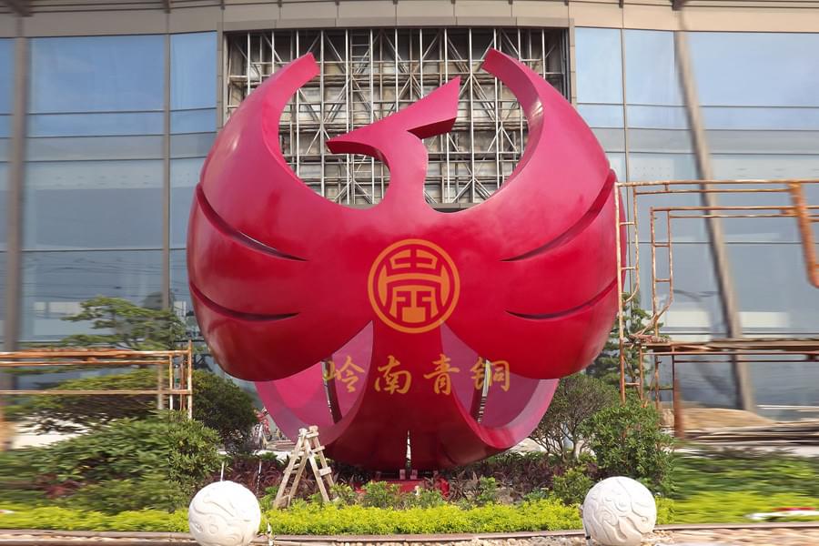 广东中山华艺工业园《全球凤凰》铜雕塑工程