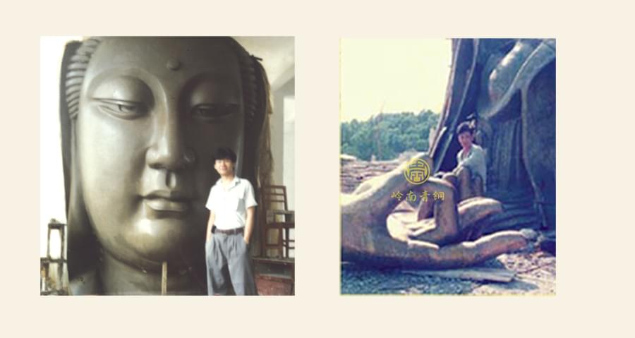 广州番禺莲花山36.8米大型贴金观音铜佛像工程