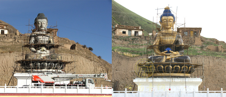 青海高16米《释迦摩尼》大型铜佛像雕塑工程