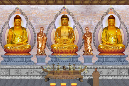 安徽乐诚禅寺铜佛像（均高3米）