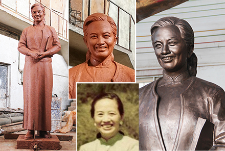 月季夫人——蒋恩钿铜像